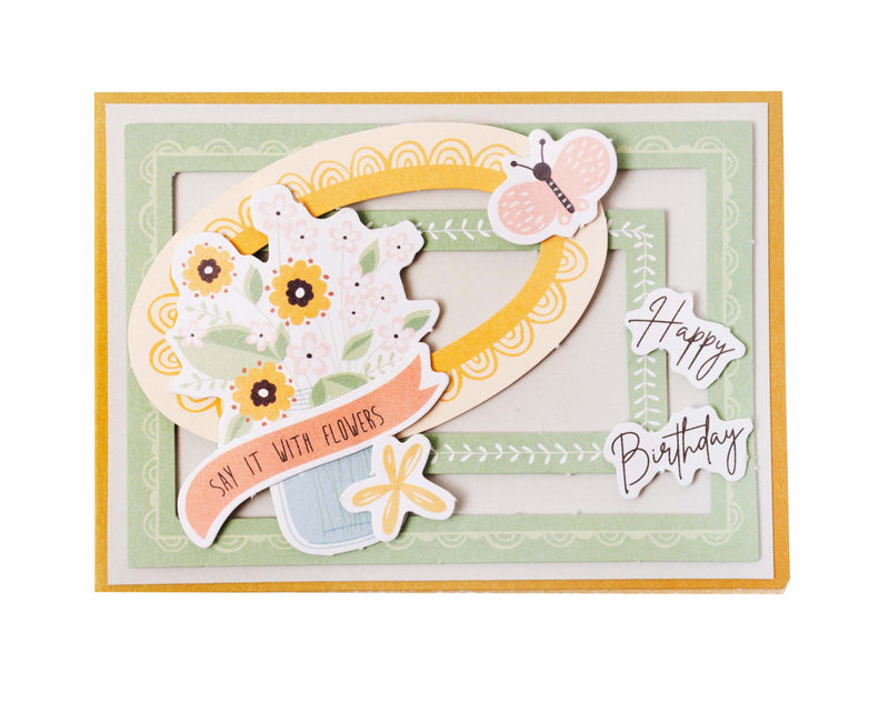 Bloque de troqueles SL Marcos florales en colores pastel Essentials 105x148x3mm 24 hojas n.º 65-5