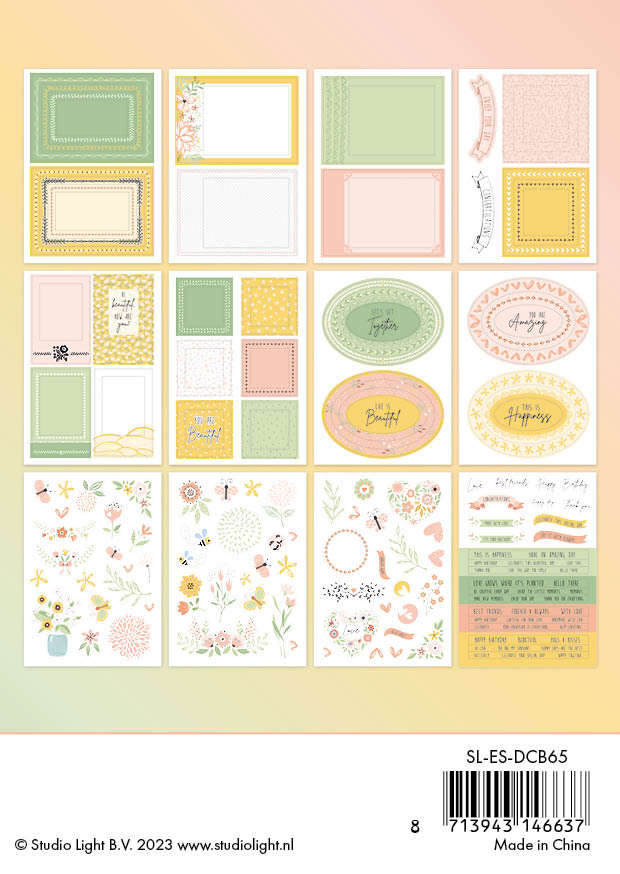 Bloque de troqueles SL Marcos florales en colores pastel Essentials 105x148x3mm 24 hojas n.º 65-7