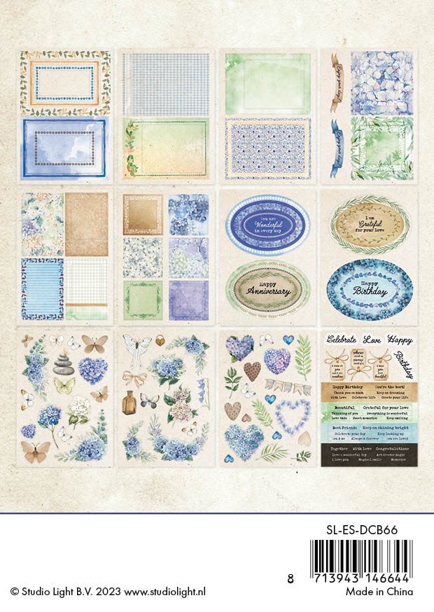 SL Die-Cut Block Hydrangea Frames Essentials 105x148x3mm 24 SH nr.66-5