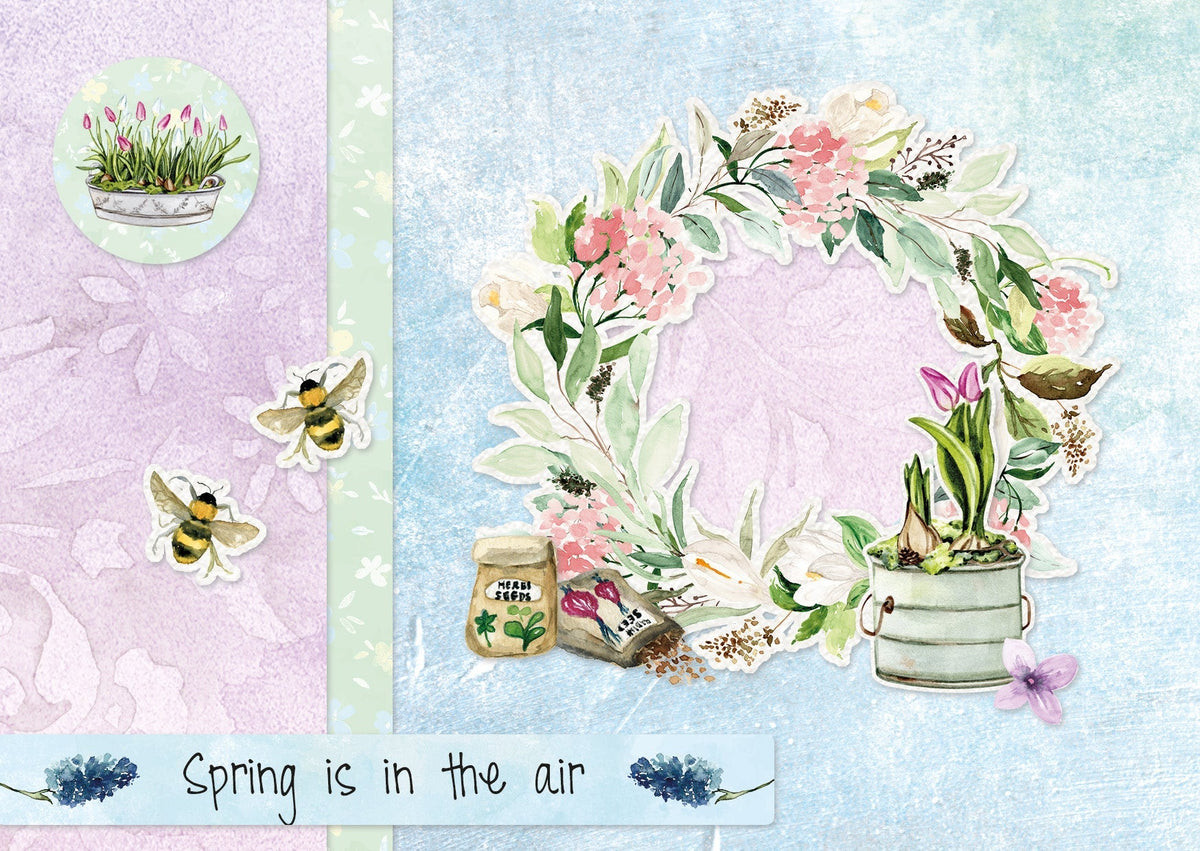 Bloc de papel troquelado SL Garden Season Essentials 294x210x9mm 32 Hojas n.º 143-3