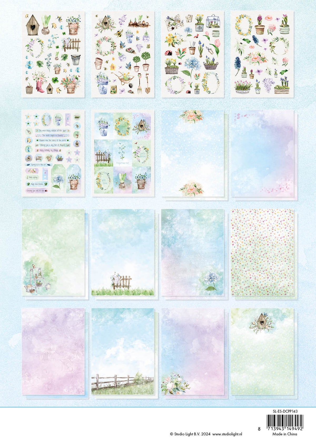 Bloc de papel troquelado SL Garden Season Essentials 294x210x9mm 32 Hojas n.º 143-2