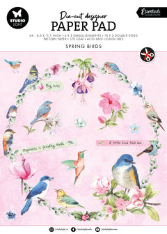 SL Bloc de papier découpé Oiseaux printaniers Essentials 294x210x9mm 32 feuilles n°144-1