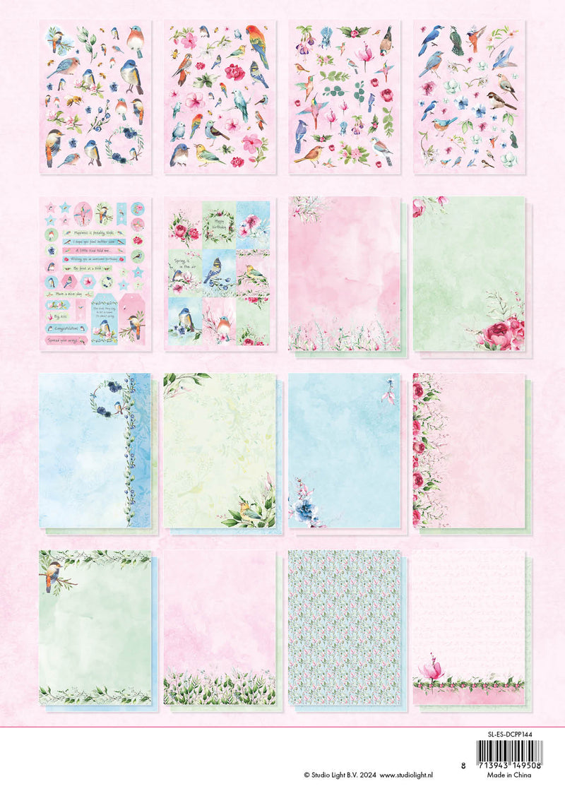 SL Bloc de papier découpé Oiseaux printaniers Essentials 294x210x9mm 32 feuilles n°144-2