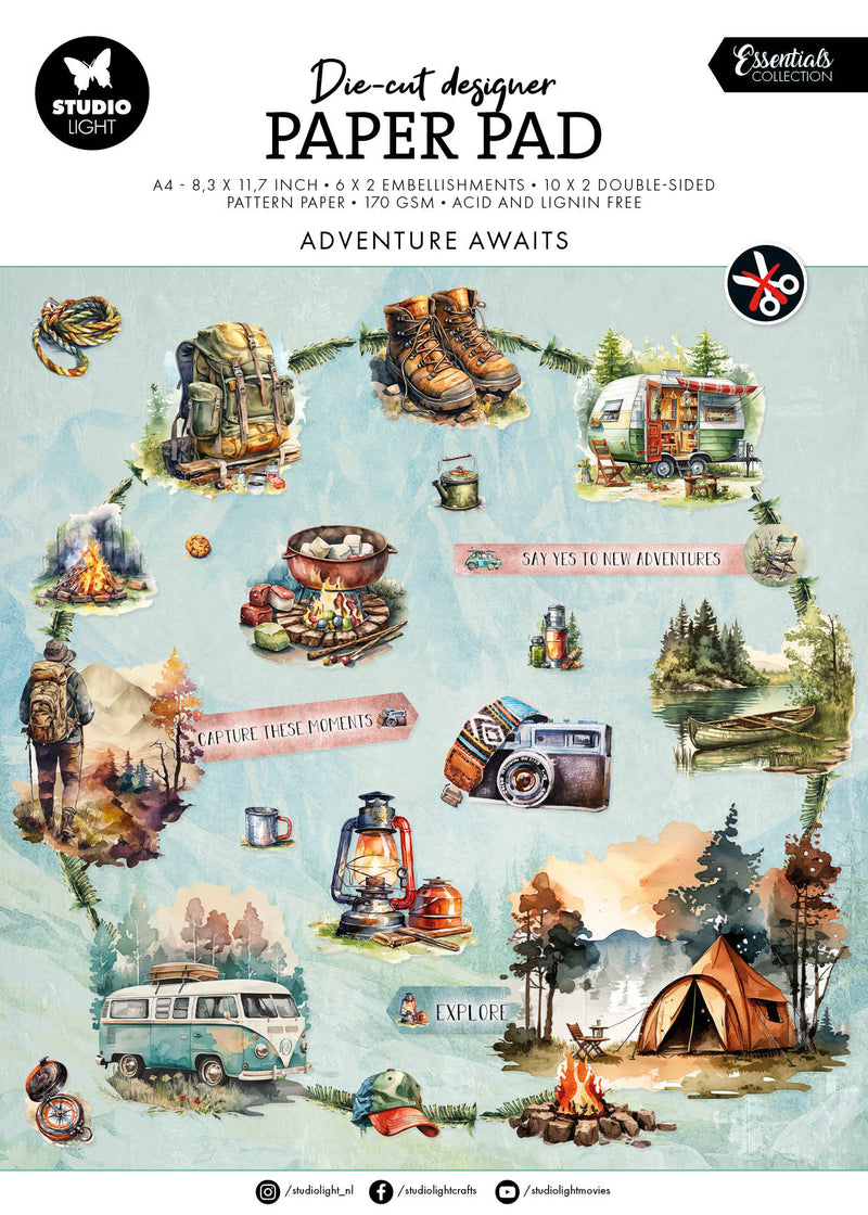 SL Die-Cut Paper Pad Adventure Awaits Essentials 32 SH-1