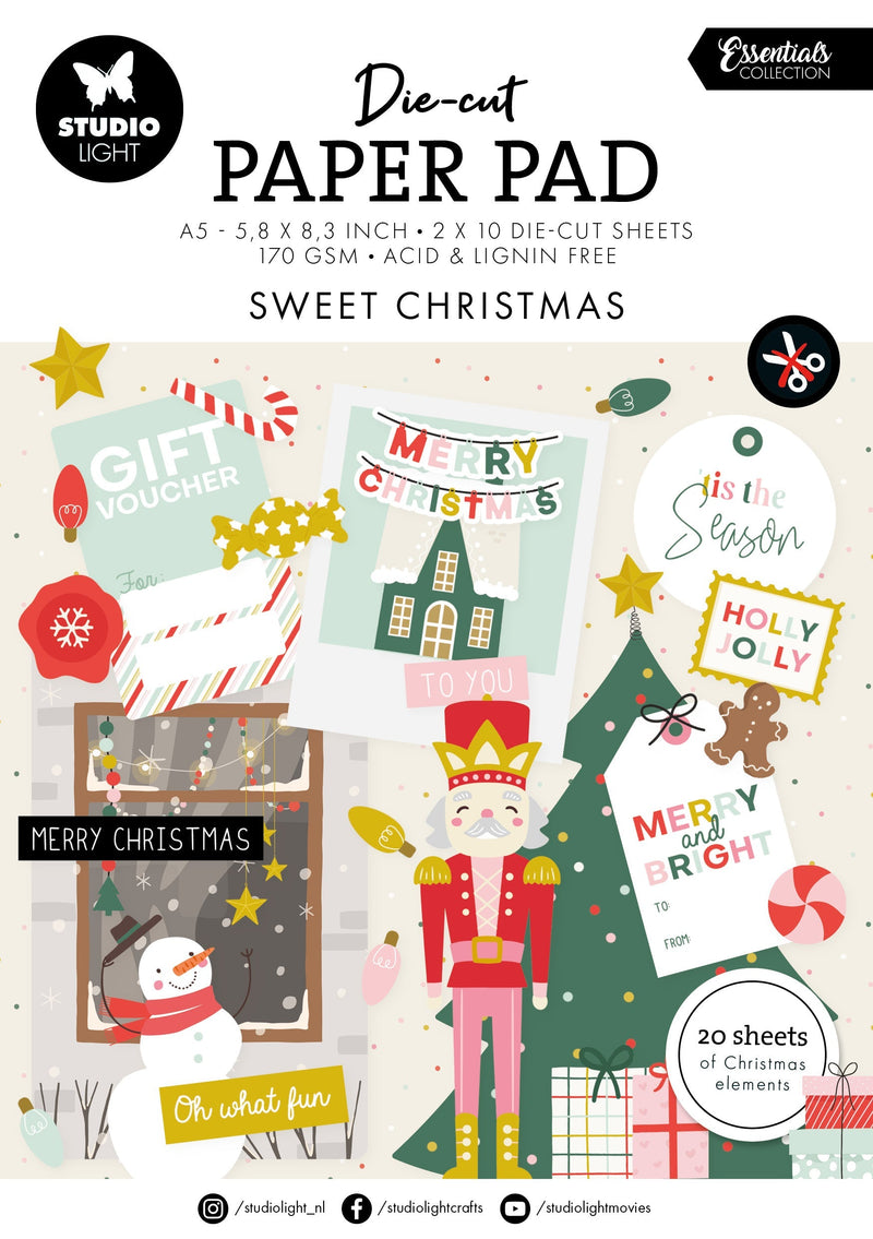 Bloc de papel troquelado SL Sweet Christmas Essentials, 20 hojas-1