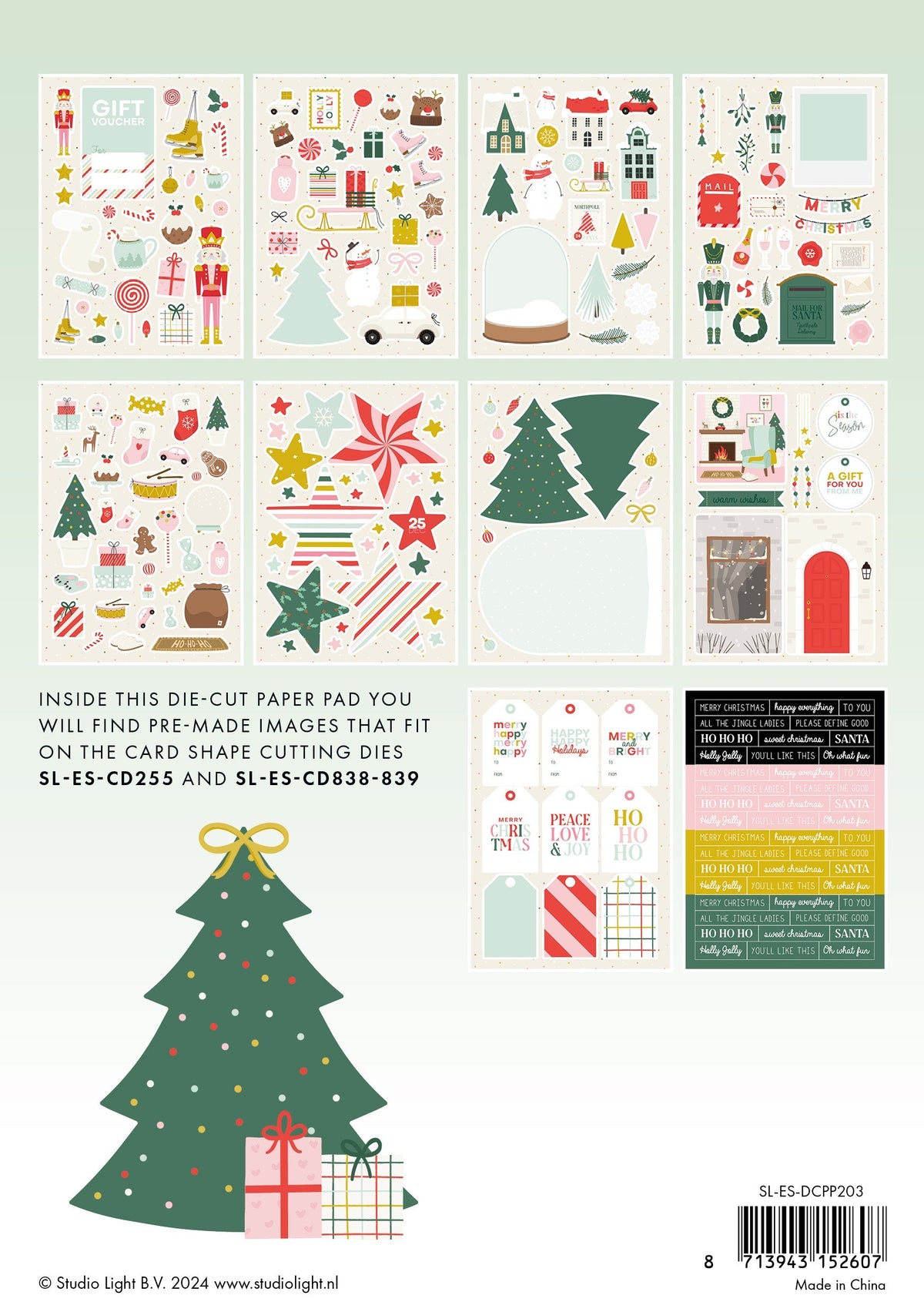 Bloc de papel troquelado SL Sweet Christmas Essentials, 20 hojas-2