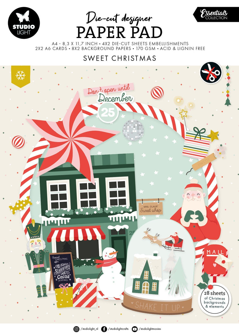 SL Die-Cut Designer Paper Pad Sweet Christmas Essentials 28 SH-1