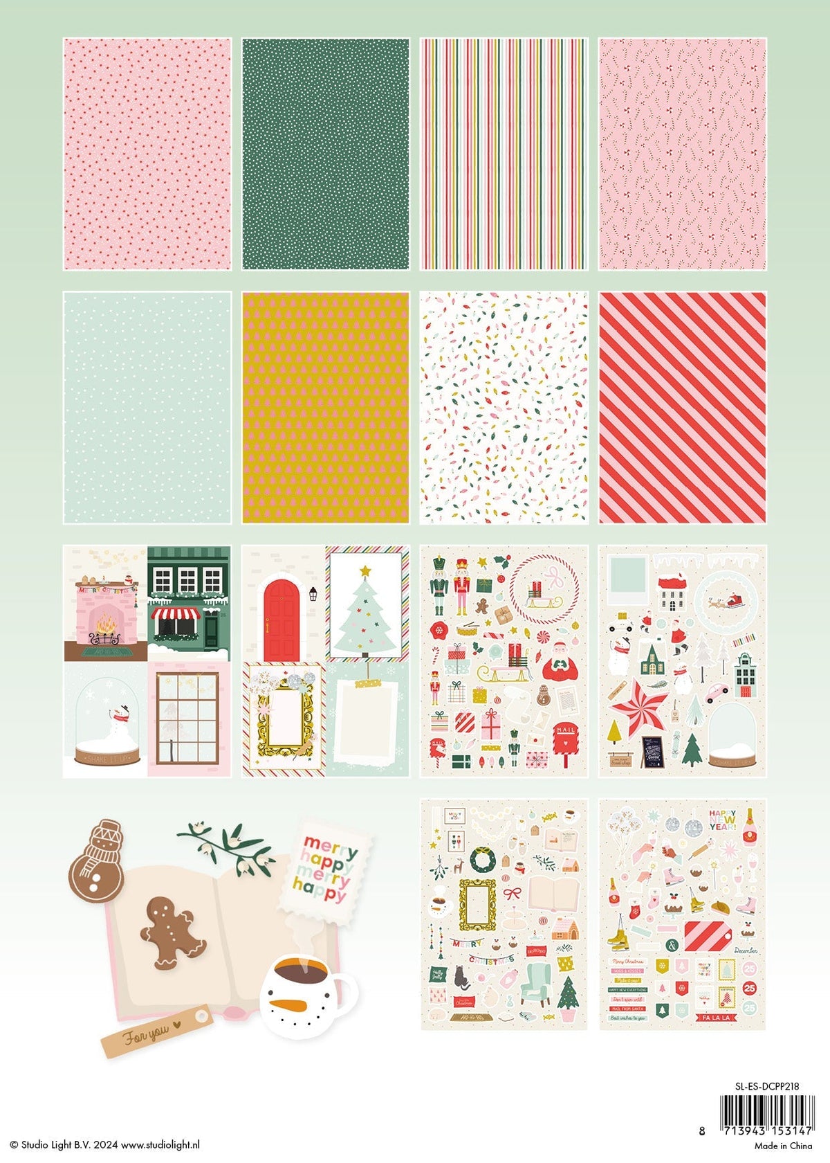 SL Die-Cut Designer Paper Pad Sweet Christmas Essentials 28 SH-2