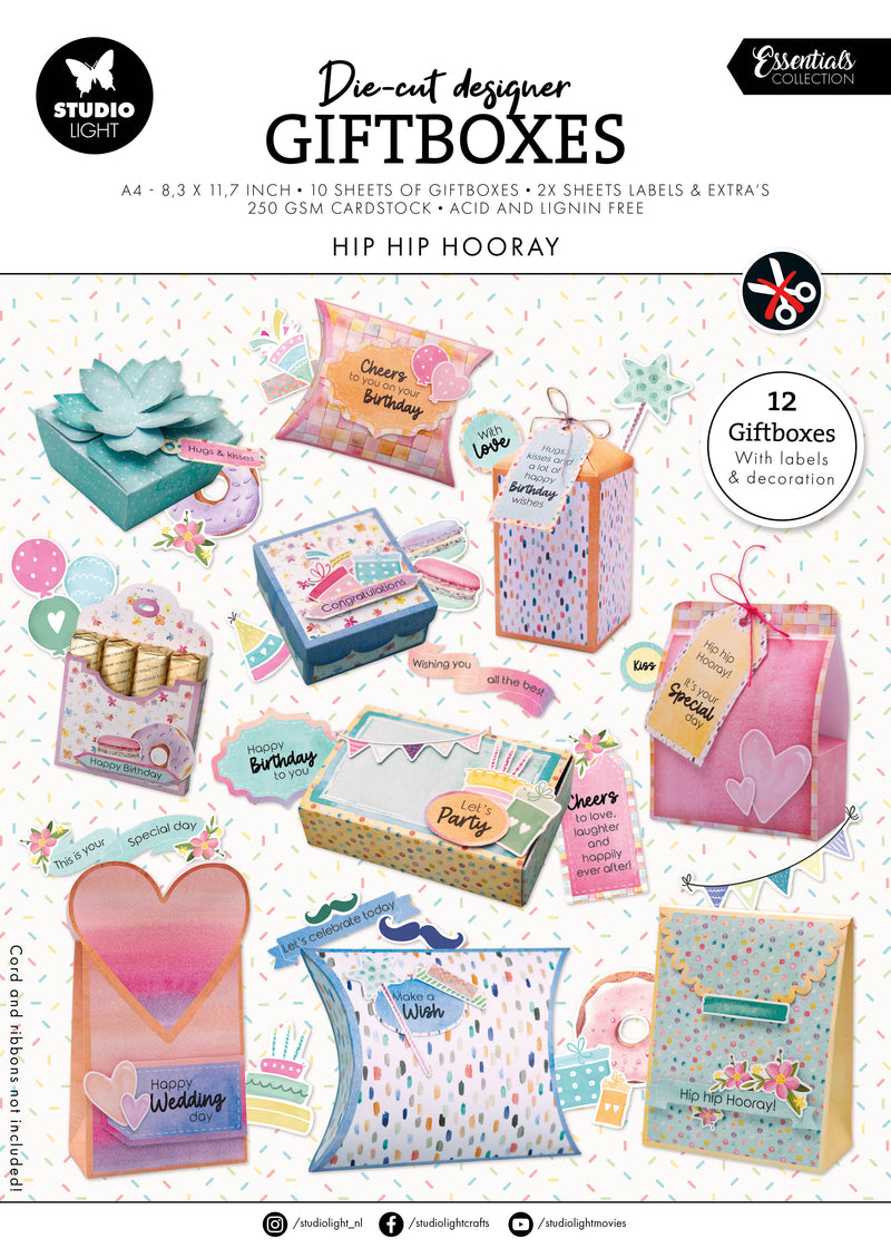 SL DIY Giftboxes Hip Hip Hooray Paper Pad Essentials 12 SH-1
