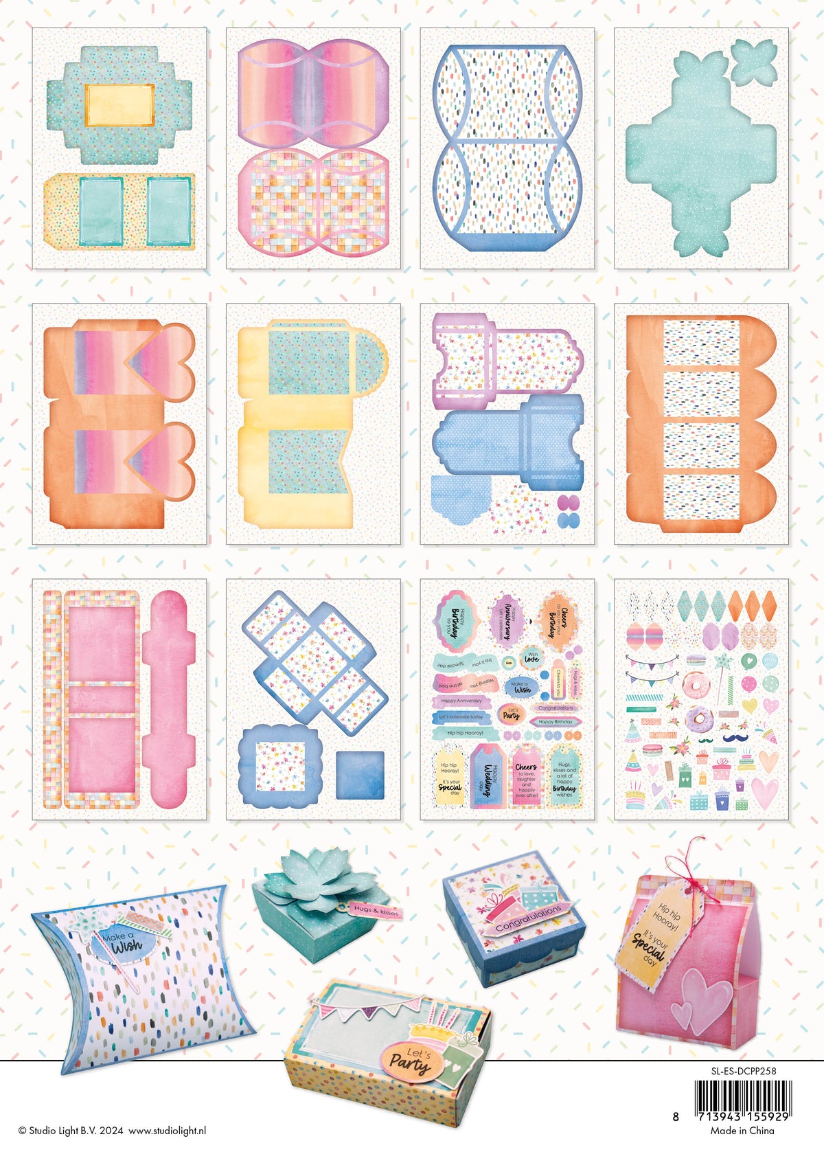 SL DIY Giftboxes Hip Hip Hooray Paper Pad Essentials 12 SH-2