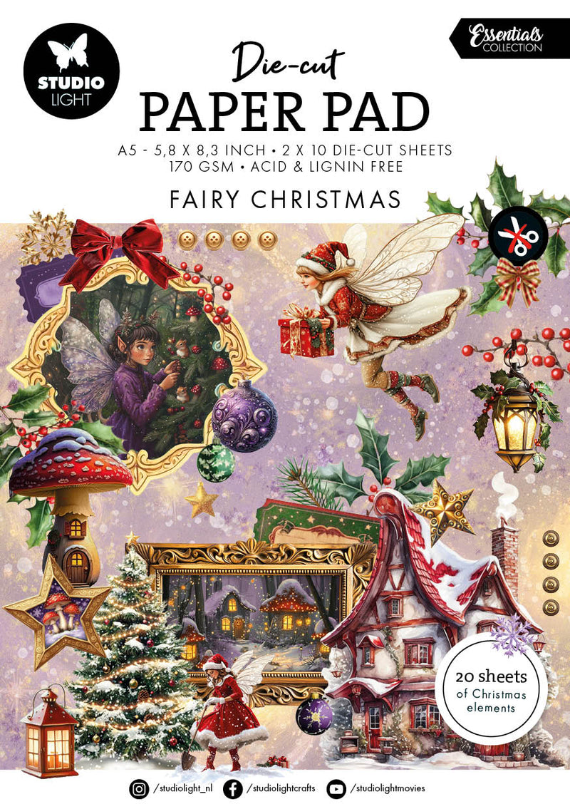SL Die-Cut Paper Pad Fairy Christmas Essentials 20 Sheets-1