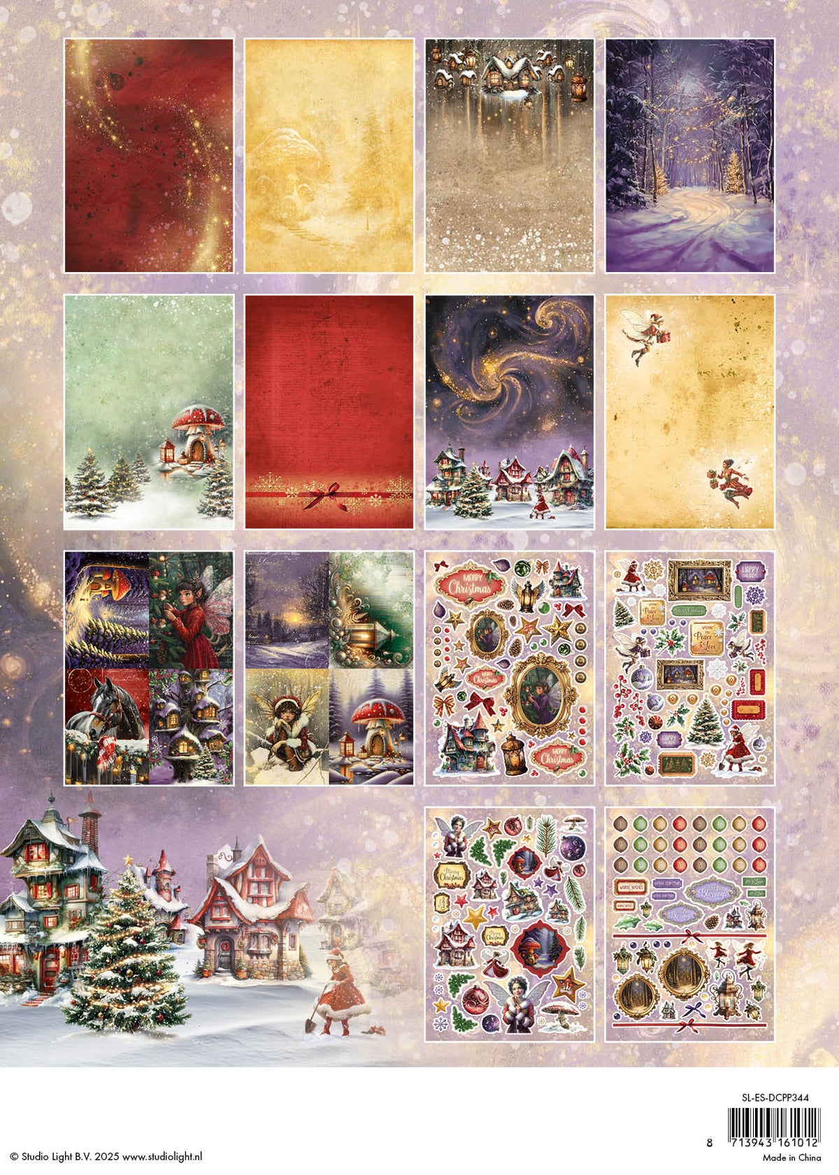 Bloc de papier découpé en filière SL Essentiels de Noël féerique 28 feuilles-2