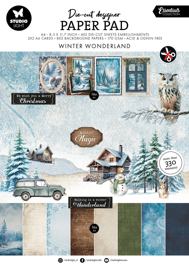 SL Bloc de papier découpé Winter Wonderland Essentials 28 feuilles-1