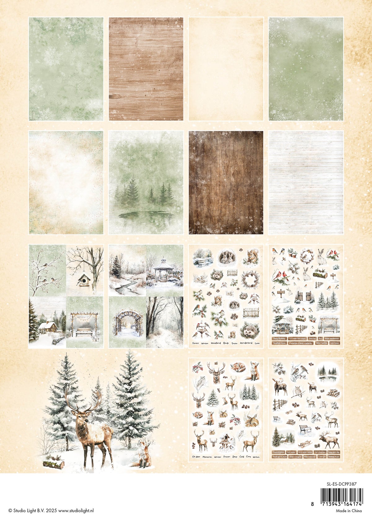 Bloc de papel de diseño troquelado SL Winter Woodland Essentials-2