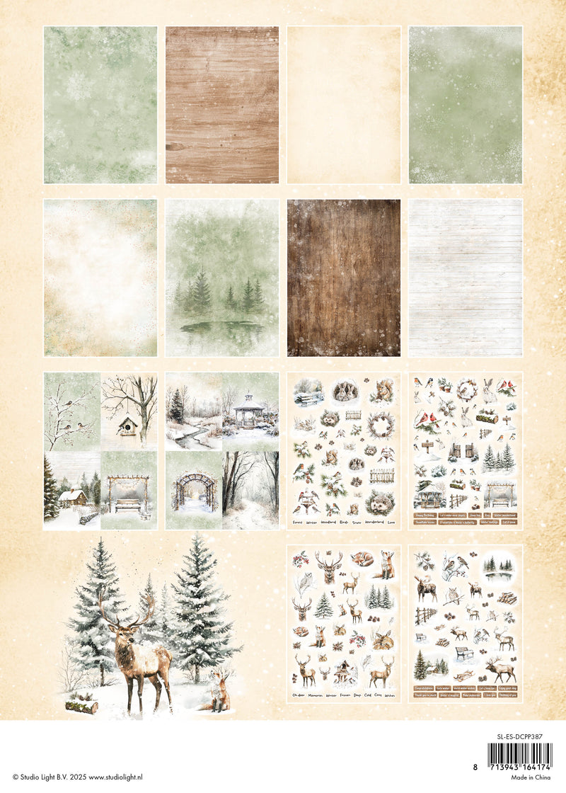 Bloc de papel de diseño troquelado SL Winter Woodland Essentials-2