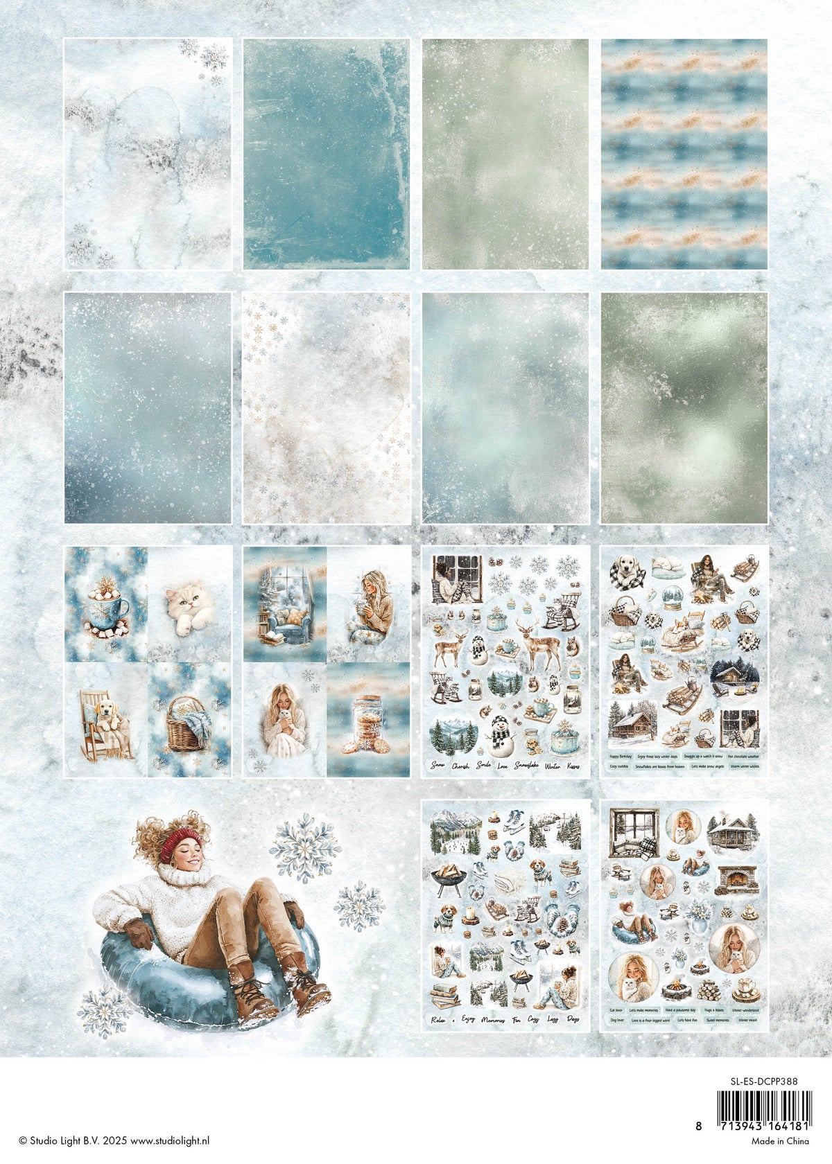 SL Die-Cut Designer Paper Pad Snowy Winter days Essentials-2