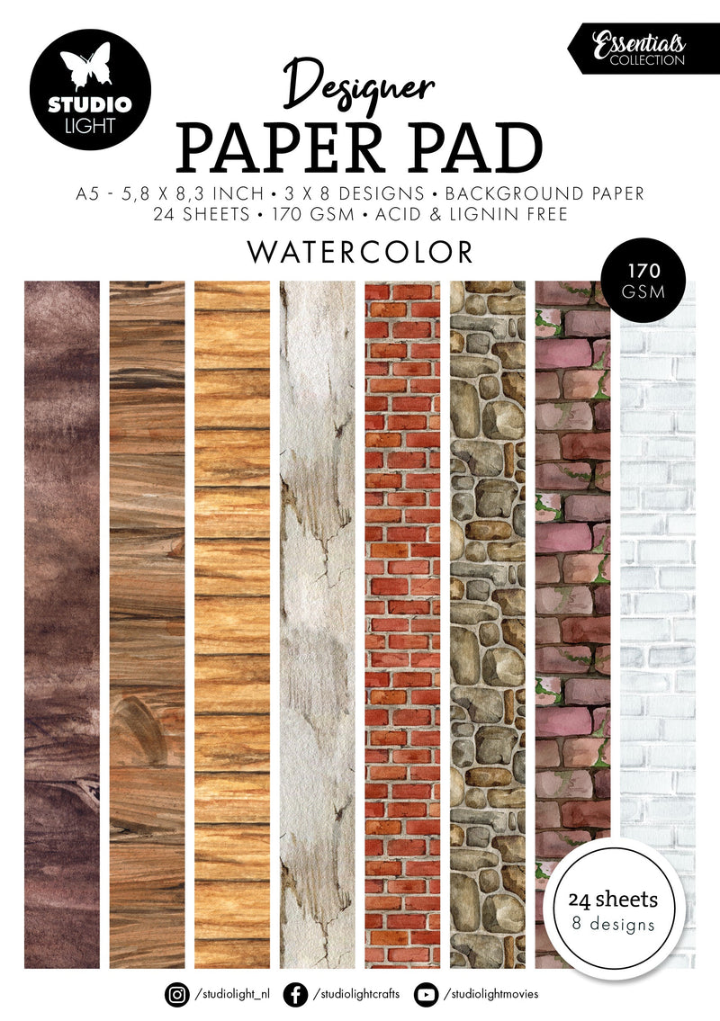 SL Designer Paper Pad Watercolor Essentials 24 Sheets-1