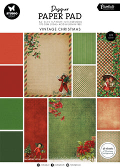 SL Designer Paper Pad Vintage Christmas Essentials 36 Sheets-1