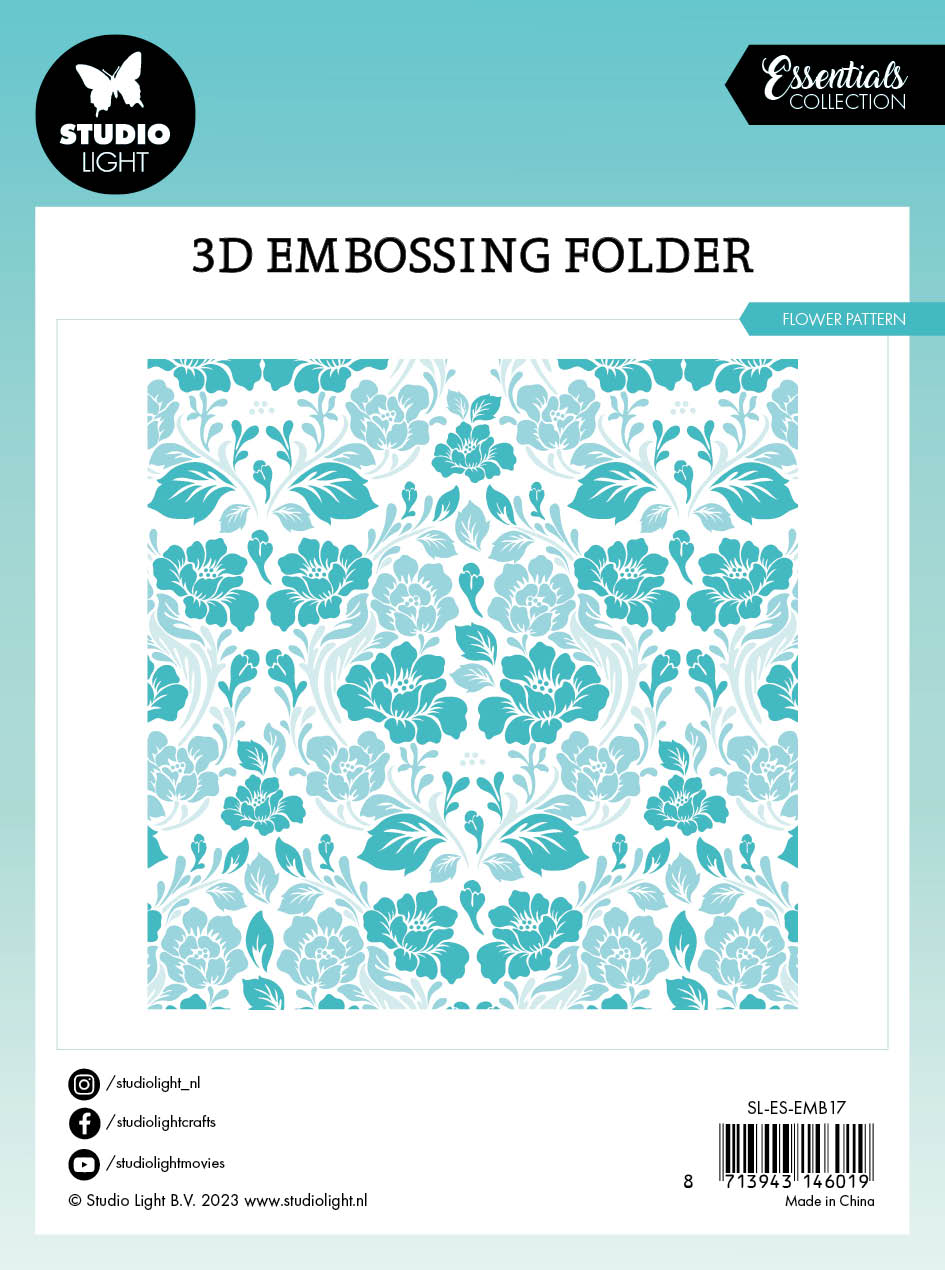 SL Embossing Folder Flower Pattern Essentials 150x150x4mm 1 PC nr.17-4