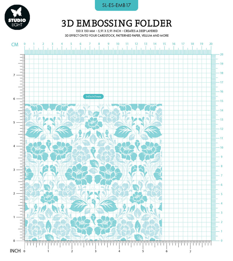 SL Embossing Folder Flower Pattern Essentials 150x150x4mm 1 PC nr.17-2