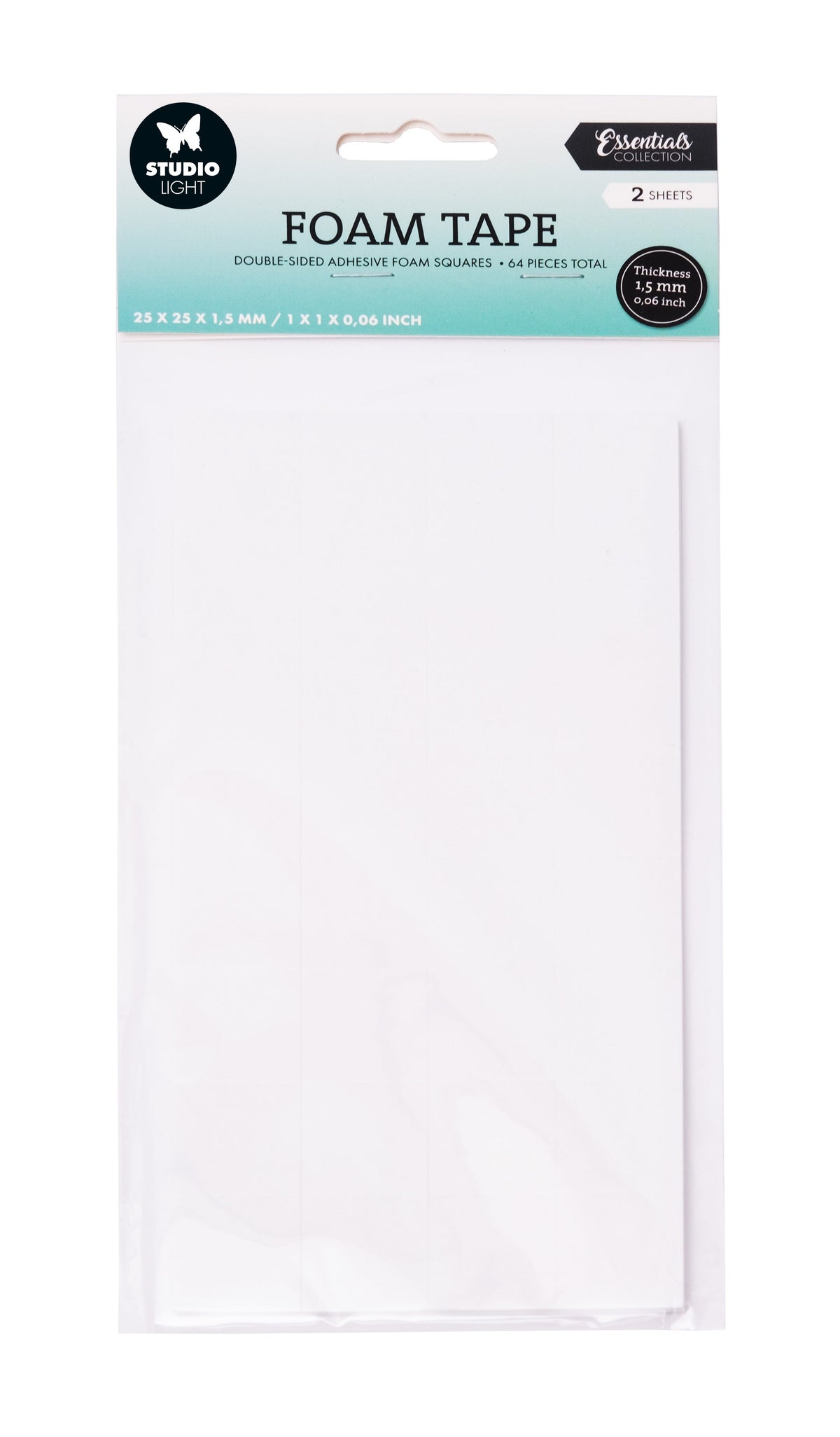 SL Double-Sided Foam Tape Blocks 25x25mm Essentials Tools 64 PC-1