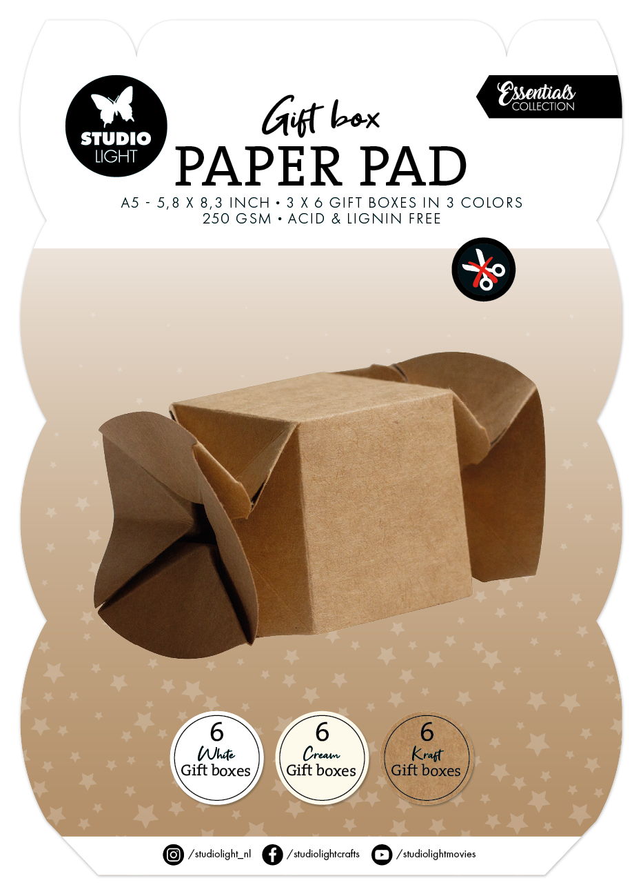 SL Bloc de papier coffret cadeau Boîte à bonbons Essentials 18 feuilles-1