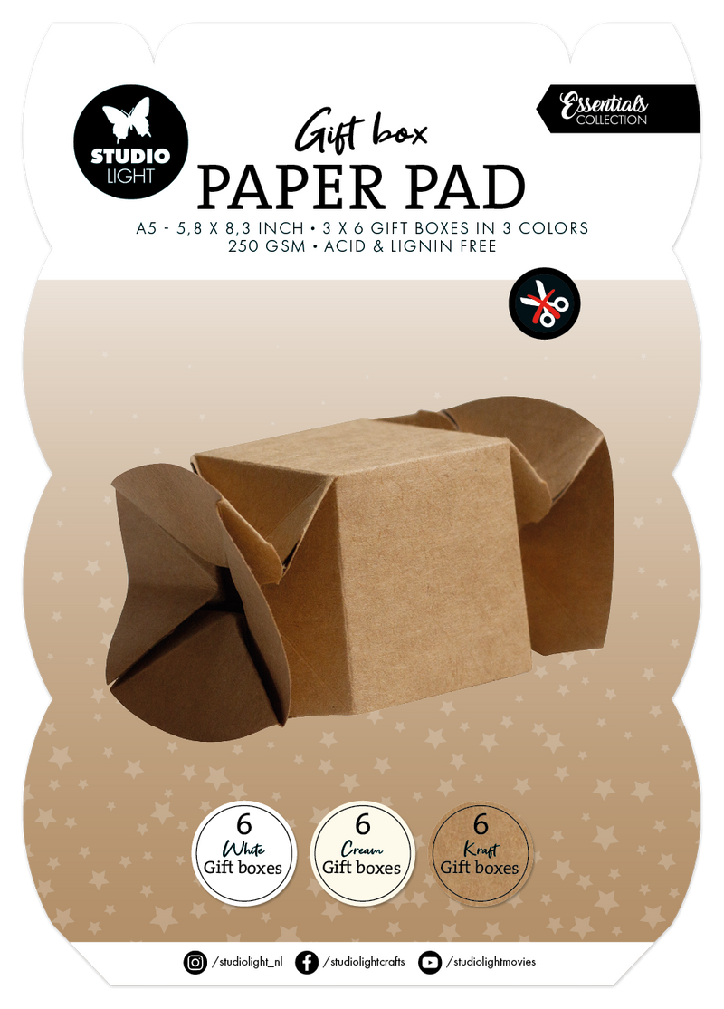 SL Bloc de papier coffret cadeau Boîte à bonbons Essentials 18 feuilles-1