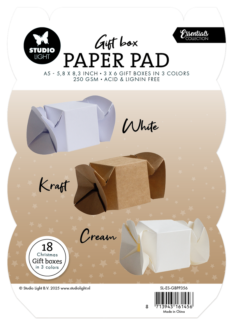 SL Bloc de papier coffret cadeau Boîte à bonbons Essentials 18 feuilles-2