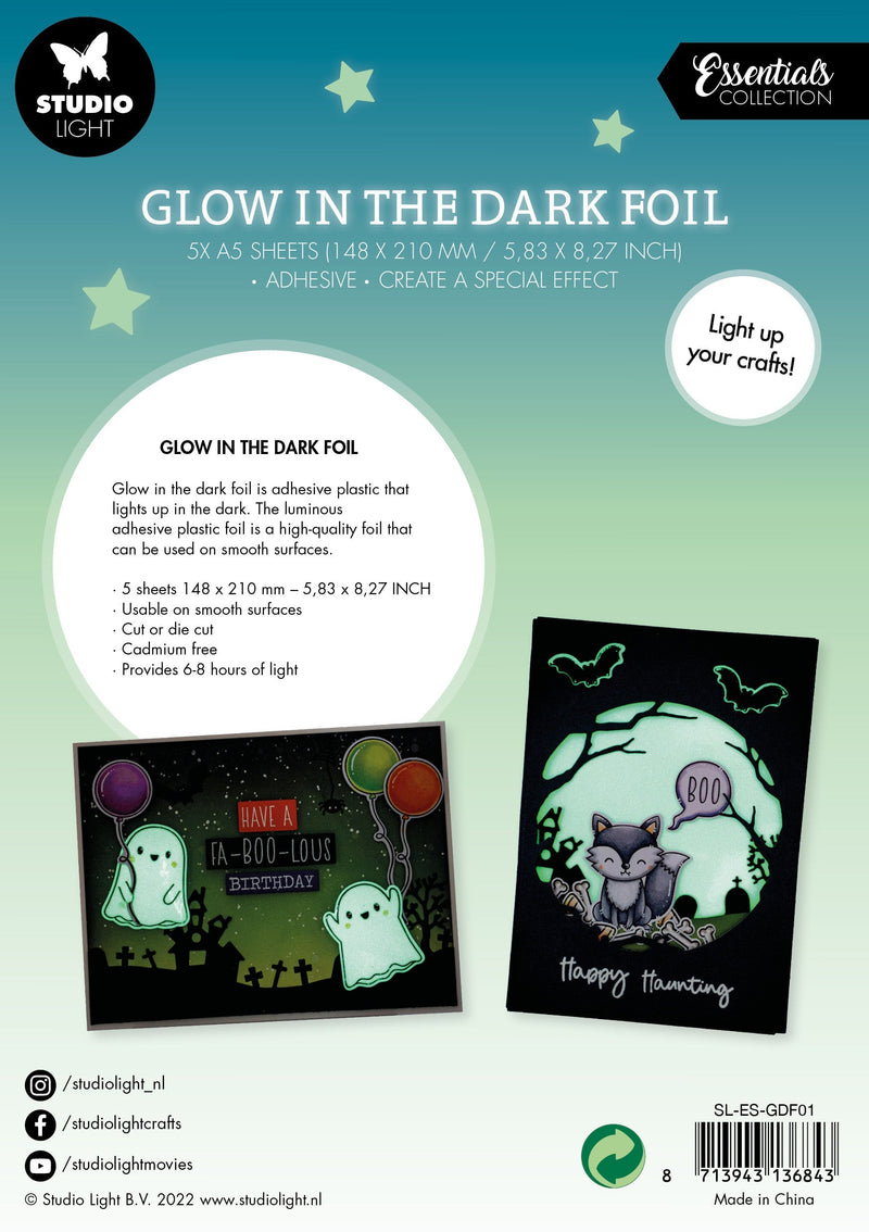 SL Glow In The Dark Foil Essentials 148x210x3mm 5 SH nr.01-3
