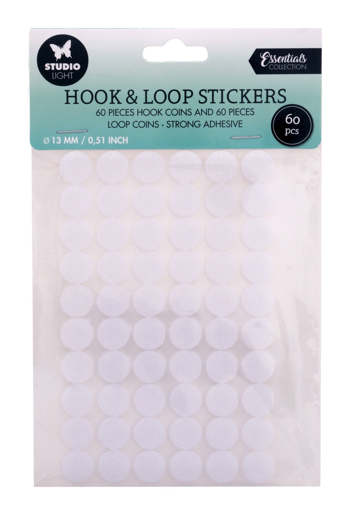SL Hook & Loop Stickers Round 13mm Essential Tools 200x140x2mm 60 PC nr.02-1