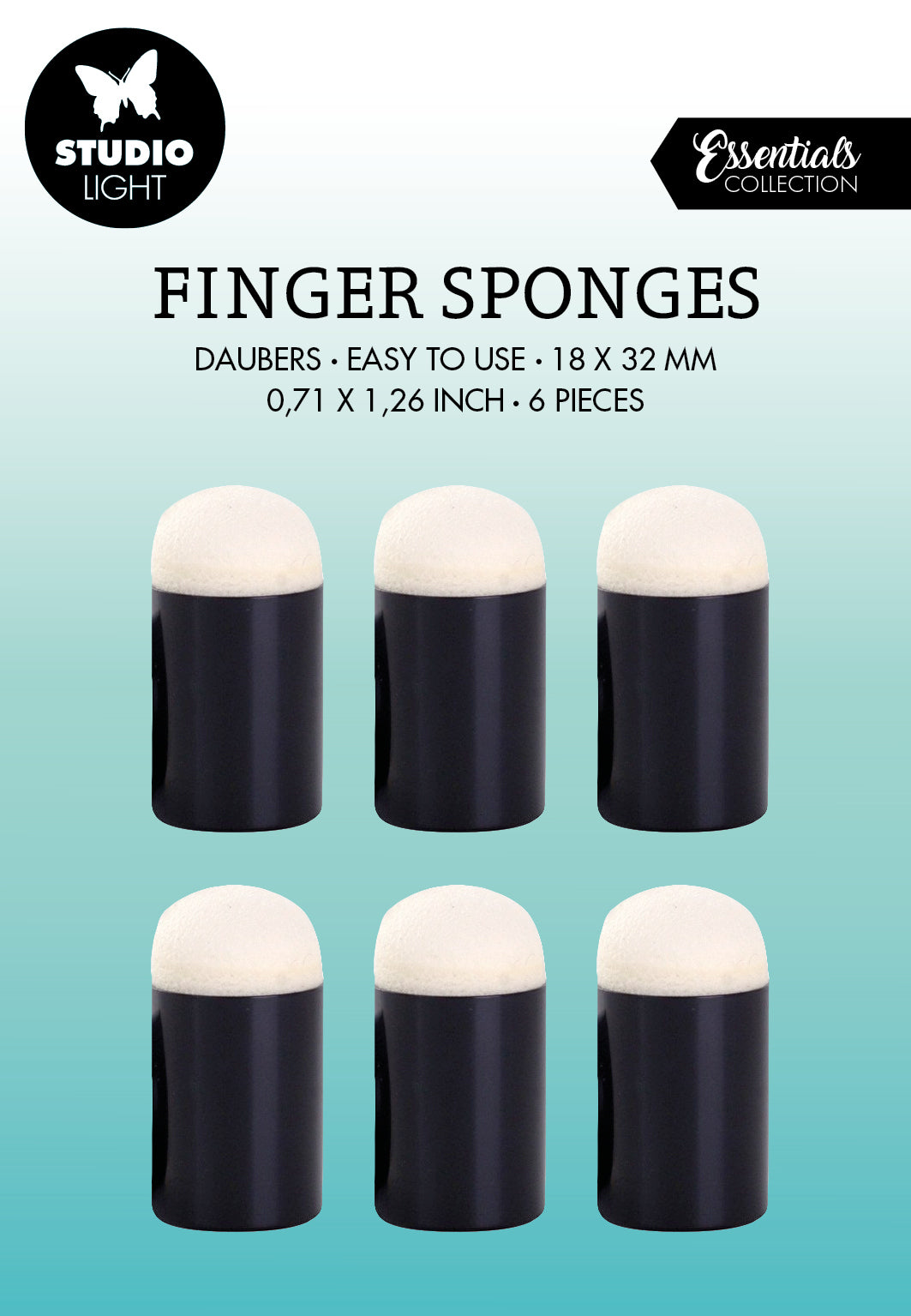 Éponges à Doigt Tampons Encreurs SL Outils Essentiels 32x18x18mm 6 PC nr.06-2
