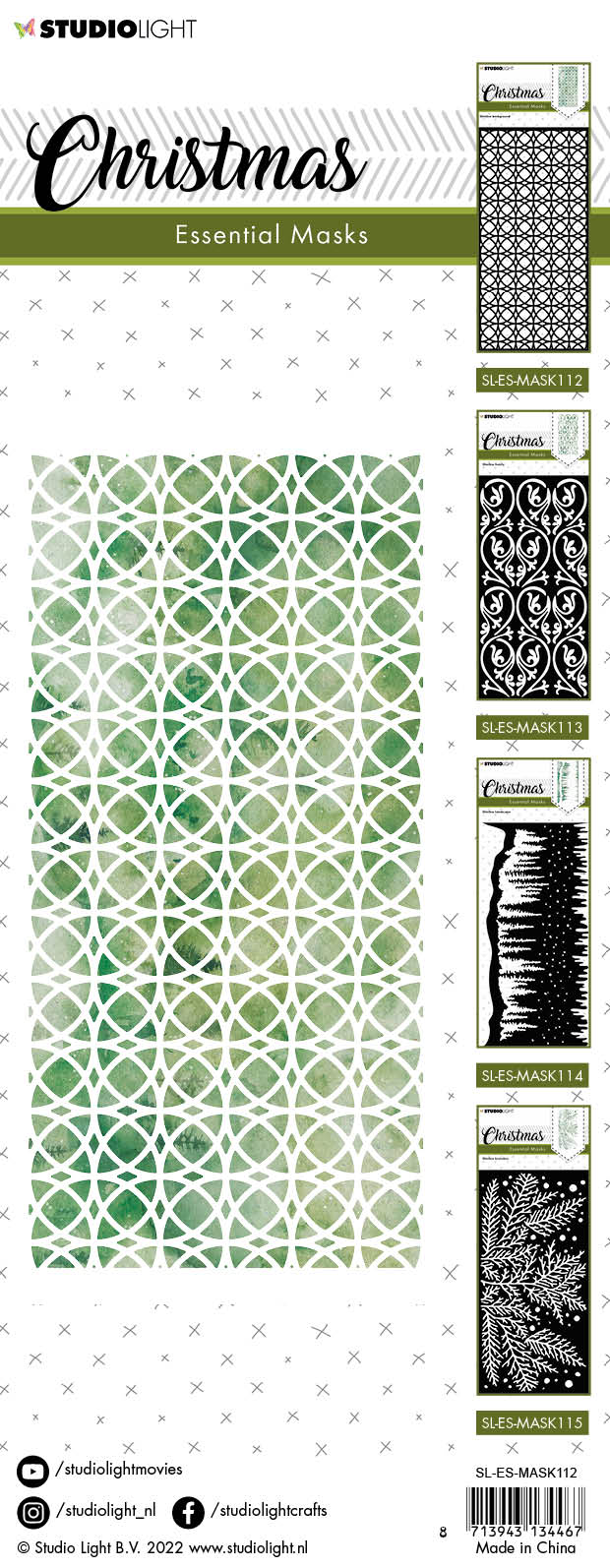 SL Mask Christmas Slimline Background Essentials 105x210x1mm 1 PC nr.112-2
