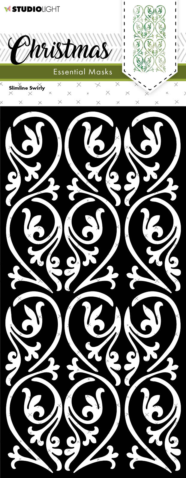 SL Mask Christmas Slimline Swirly Essentials 105x210x1mm 1 PC nr.113-1