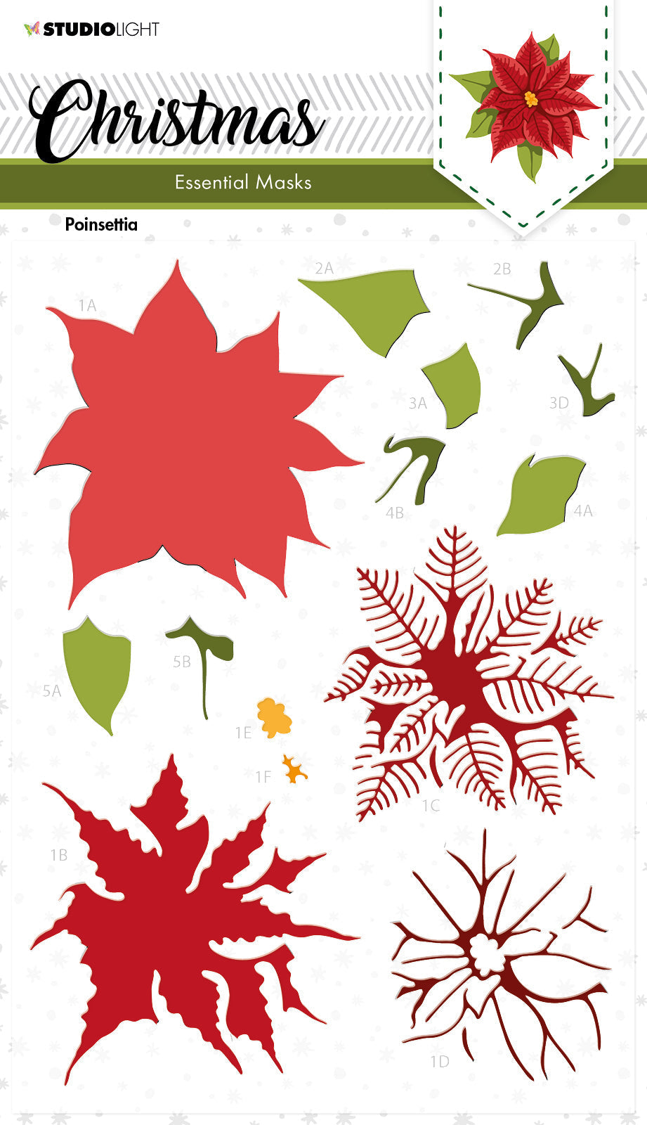 SL Mask Poinsettia Essentials 150x210x1mm 1 PC nr.142-1