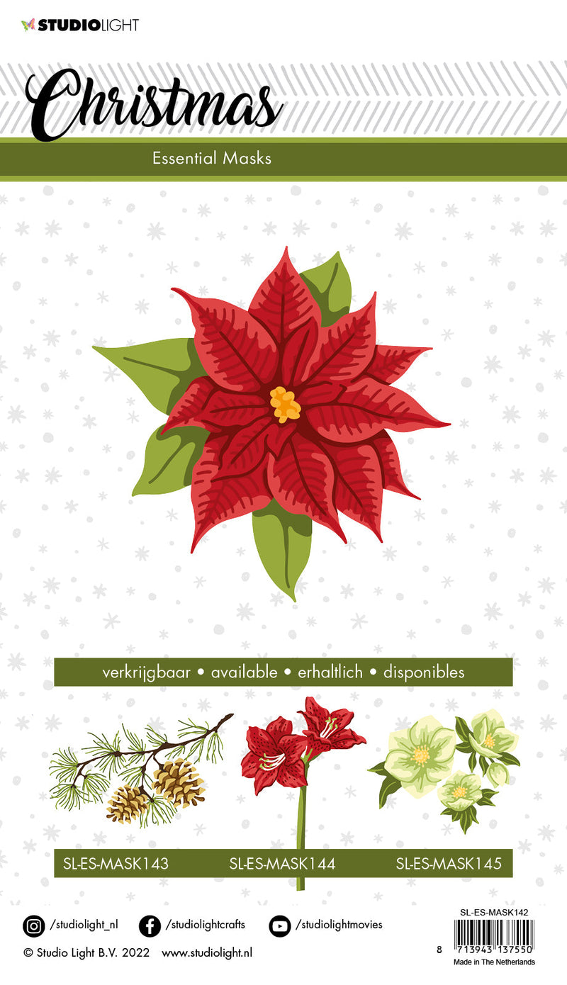 SL Mask Poinsettia Essentials 150x210x1mm 1 PC nr.142-3