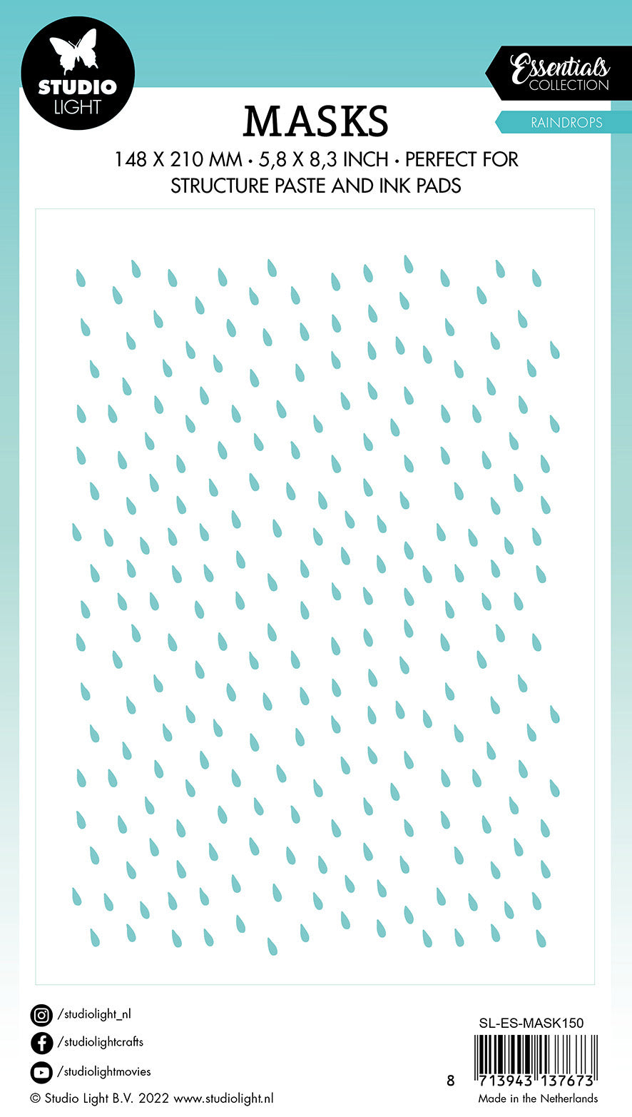 SL Mask Raindrops Essentials 150x210x1mm 1 PC nr.150-2
