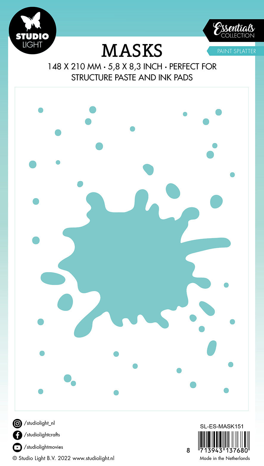 SL Mask Paint Splatter Essentials 150x210x1mm 1 PC nr.151-2
