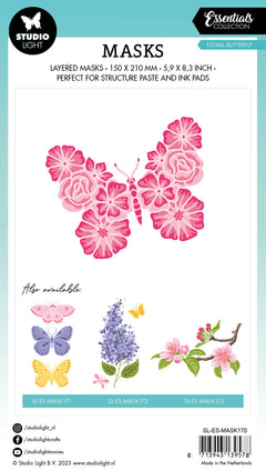 SL Mask Floral Butterfly Essentials 150x210x1mm 1 PC nr.170-3