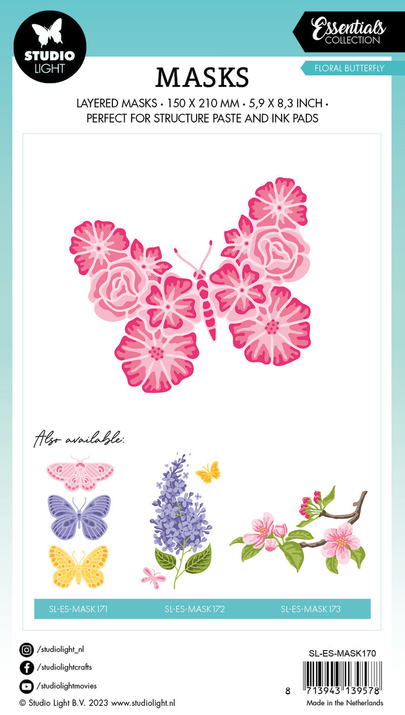 SL Mask Floral Butterfly Essentials 150x210x1mm 1 PC nr.170-3