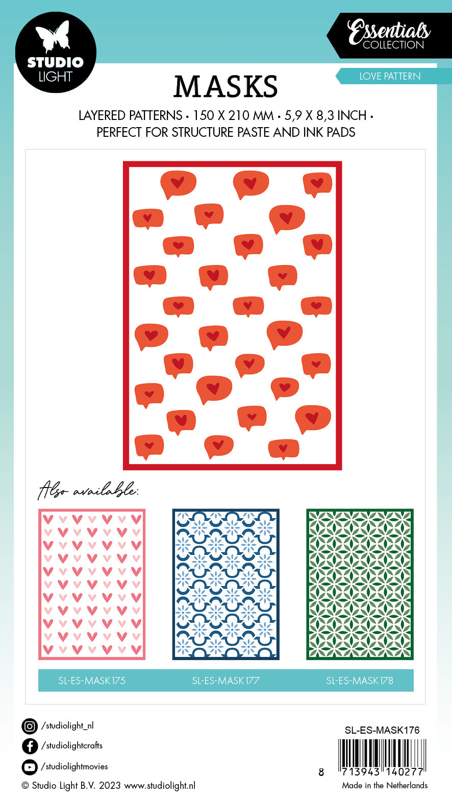 SL Mask Love Pattern Essentials 150x210x1mm 1 PC nr.176-3