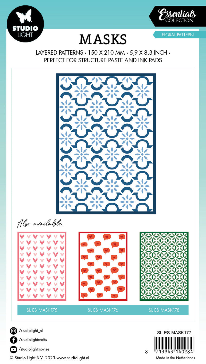 SL Mask Floral Pattern Essentials 150x210x1mm 1 PC nr.177-3