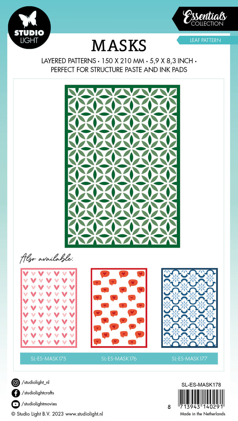 SL Mask Leaves Pattern Essentials 150x210x1mm 1 PC nr.178-3