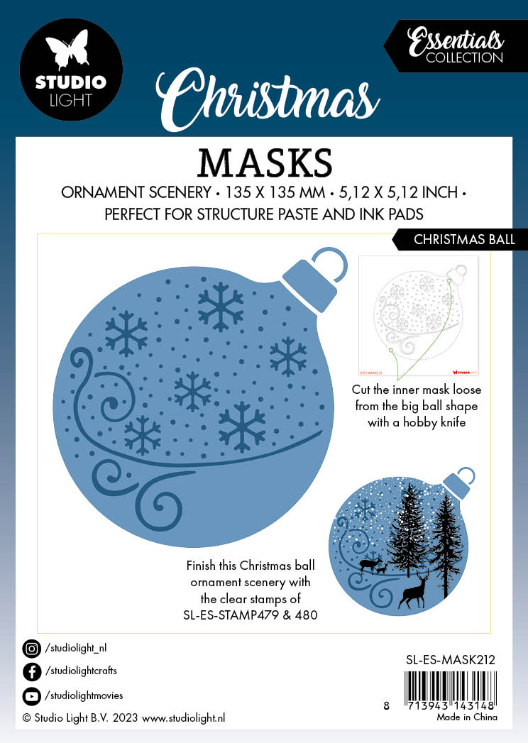 SL Mask Christmas Ball Essentials 135x135x1mm 1 PC nr.212-3
