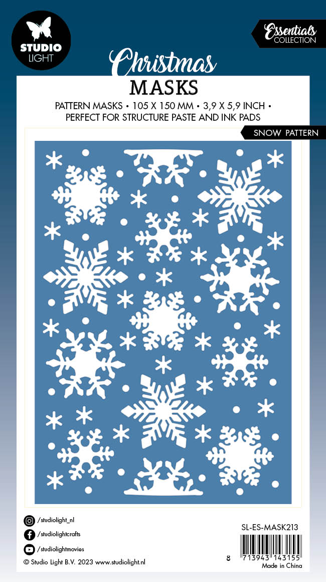 SL Mask Snow Pattern Essentials 105x150x1mm 1 PC nr.213-3