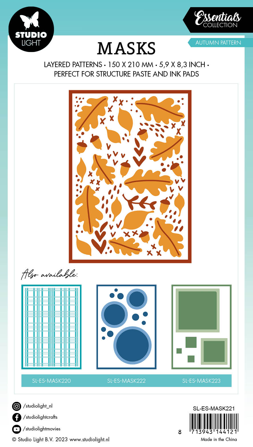 SL Mask Autumn Pattern Essentials 150x210x1mm 1 PC nr.221-2