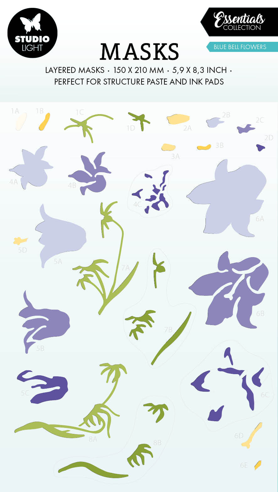Masques SL Fleurs Clochettes Essentiels 150x210x1mm 1 PC nr.247-1