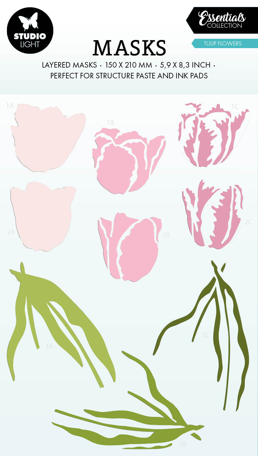 Mascarillas SL Flores de Tulipán Esenciales 150x210x1mm 1 PZ n.º 248