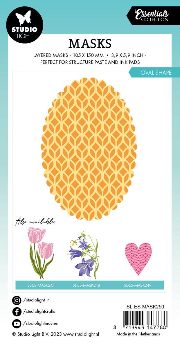 Mascarillas SL forma ovalada Essentials 105x150x1mm 1 ud. n.º 250-1