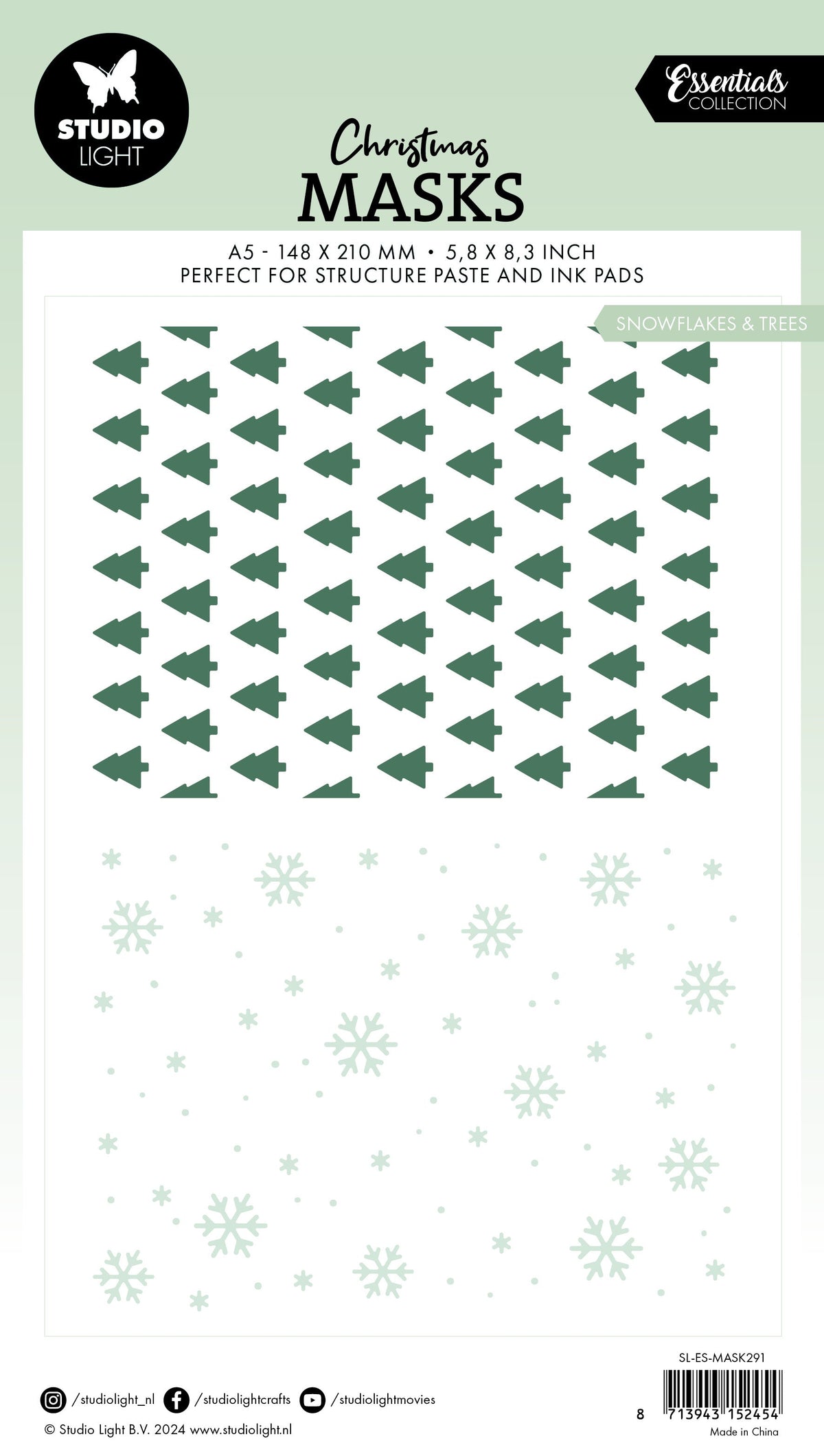 SL Mask Snowflakes & Trees Essentials 1 PC-2