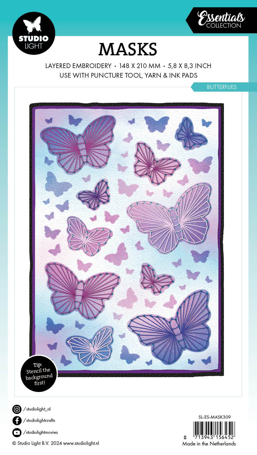 SL Puncture Tool Mask Butterflies Essentials 2  PC-2